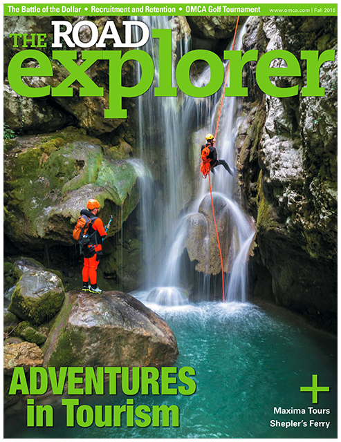 Extreme canyoning team on the cover page of Road Explorer magazine